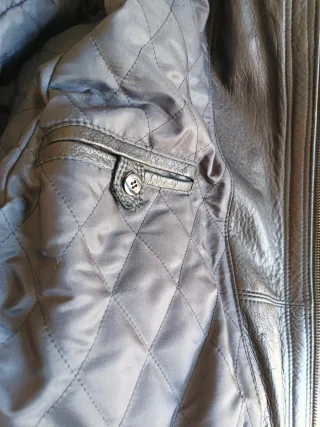 Cazadora de Piel Negra Talla XXL