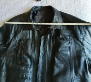 Cazadora de Piel Negra Talla XXL