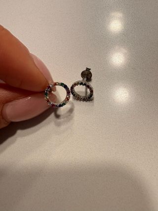 Orecchini cerchio zirconi multicolor