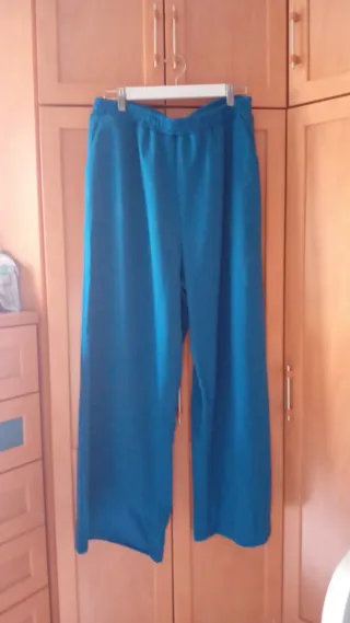 Pantalón ancho azul talla única