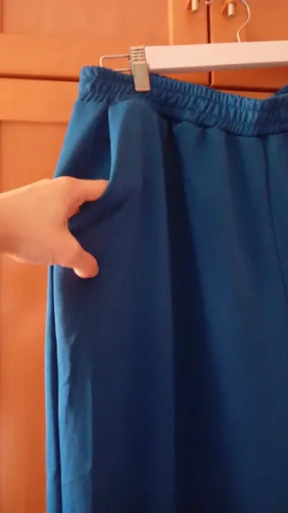 Pantalón ancho azul talla única