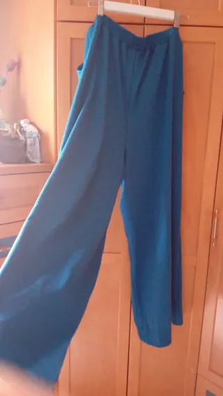 Pantalón ancho azul talla única