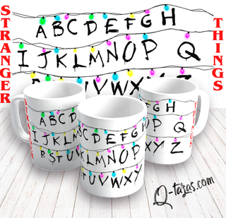 Taza Stranger Things - Letras Luces