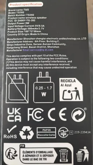 Altavoz Portátil T&G TG392 Bicicleta