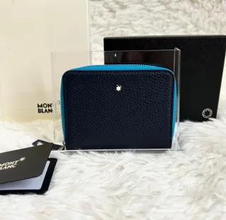Montblanc Monedero Piel Azul/Negro