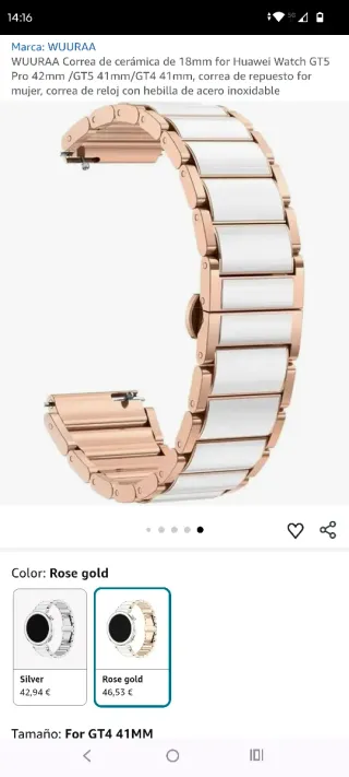 Correa Cerámica WUURAA Huawei GT5/GT4 41/42mm