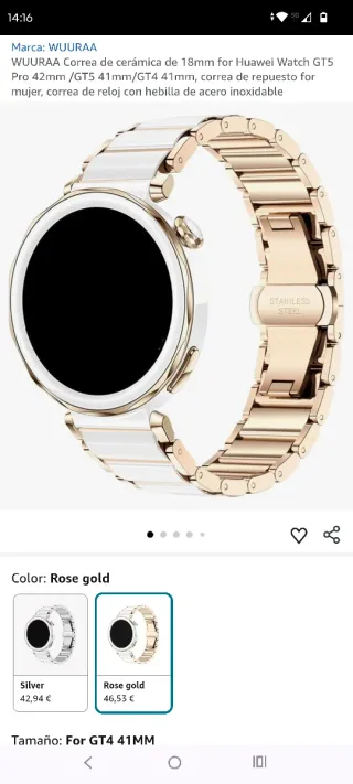 Correa Cerámica WUURAA Huawei GT5/GT4 41/42mm