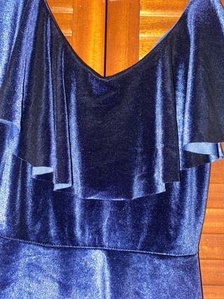 Vestido de fiesta azul de terciopelo