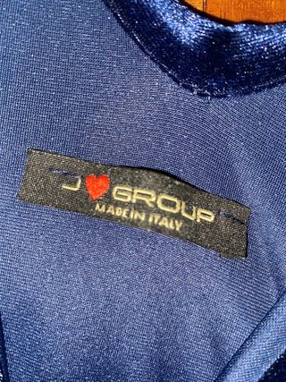 Vestido de fiesta azul de terciopelo