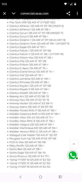 Carburador Completo 125cc GY6 4T