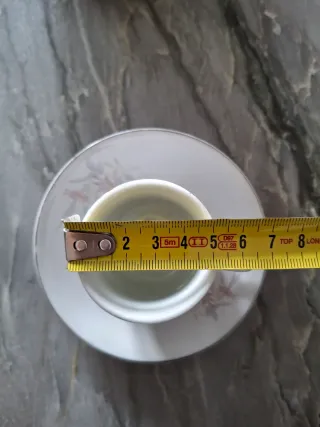 Juego 9 tazas y platos espresso porcelana