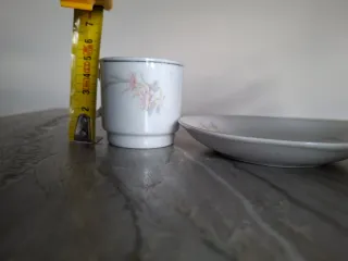 Juego 9 tazas y platos espresso porcelana