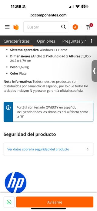 Ordenador HP Gris/Plateado