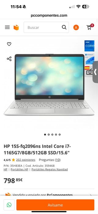 Ordenador HP Gris/Plateado