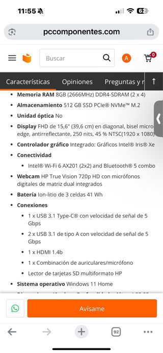 Ordenador HP Gris/Plateado