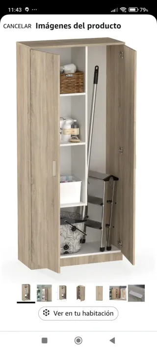 Armario Escobero Multiusos 2 Puertas