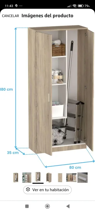 Armario Escobero Multiusos 2 Puertas