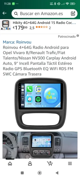 Pantalla 4,64 RAM 9p