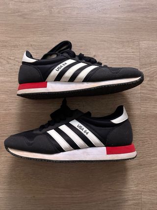 Zapatillas Adidas USA 84 Negras Rojas