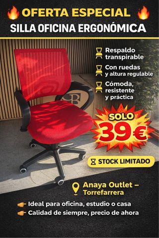 Silla de Oficina Ergonómica Roja