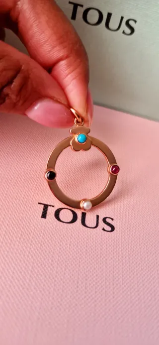 Colgante Tous Vermeil Oro Rosa Turquesa