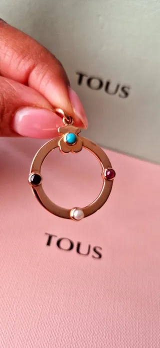 Colgante Tous Vermeil Oro Rosa Turquesa