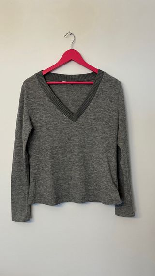 Jersey Mango Mujer Gris
