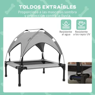 Cama Perro Elevada con Toldo