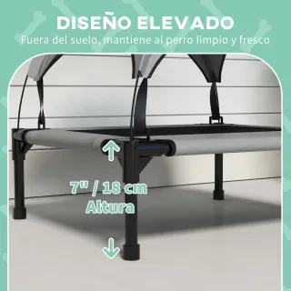Cama Perro Elevada con Toldo