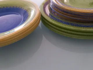 Juego de platos de cristal