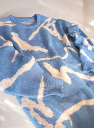 Jersey azul hombre diseño abstracto | Talla S