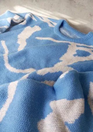 Jersey azul hombre diseño abstracto | Talla S