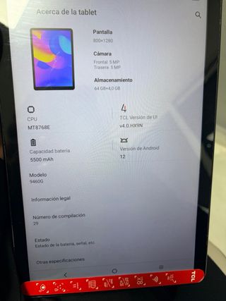 Tablet TCL Tab10 negro