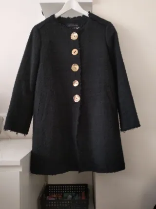 Chaqueta Zara Negra Botones Dorados
