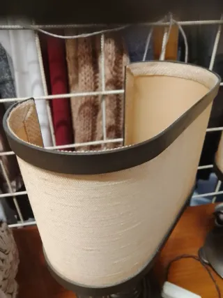 Lampada in ottone beige e marrone