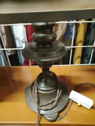 Lampada in ottone beige e marrone