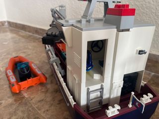 Lote Playmobil: Barco, Grúa, Camión, Carretilla