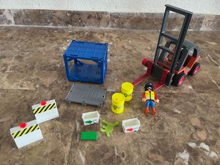 Lote Playmobil: Barco, Grúa, Camión, Carretilla