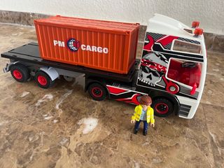 Lote Playmobil: Barco, Grúa, Camión, Carretilla