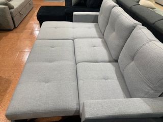 Sofá Cama Chaise Longue Gris 215cm