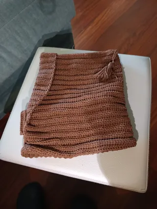 Conjunto crochet capucha con cuello.