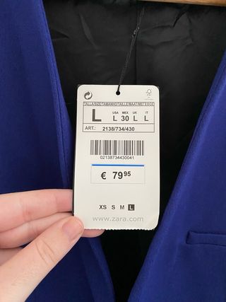 Blazer Azul Zara Talla L