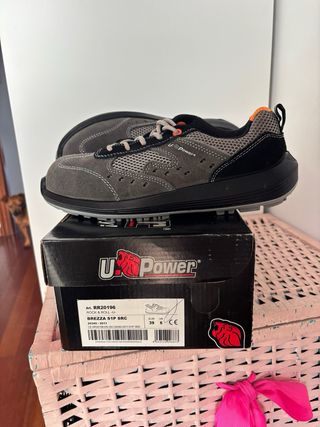 Zapato de seguridad gris y naranja Talla 39