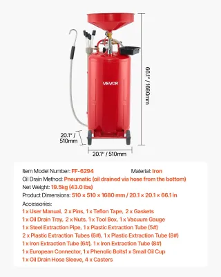 Serbatoio di Scarico dell'Olio Esausto 79,5 Litri