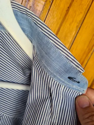 Camisa Riscas Azul e Branco Antonio Bacci
