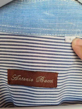Camisa Riscas Azul e Branco Antonio Bacci