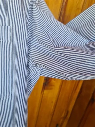 Camisa Riscas Azul e Branco Antonio Bacci