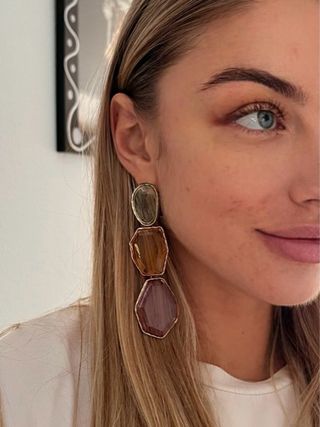 Pendientes fiesta morado y amarillo