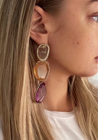 Pendientes fiesta morado y amarillo