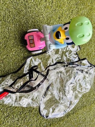 Moto Scooter Bluey VTech y funda silla MACLAREN